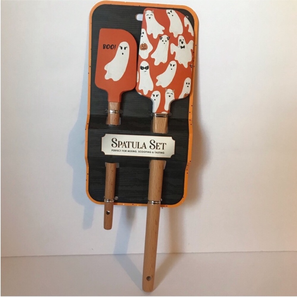 Halloween Spatula Set with Wooden Handles